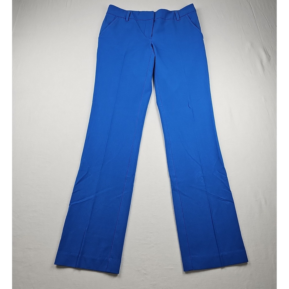 New York & Company Women's Dress Pants Size 0 Blue Flat Workwear Office